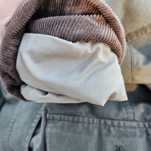 LL Bean green canvas flannel-lined Adirondack Barn Coat in Loden size 2X - Picture 7 of 11